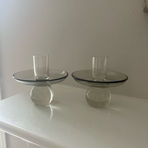SOLD-MCM glass candlestick holder